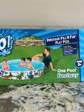 Dinosaur Fill'N Fun Kids Pool - Blue